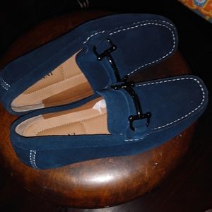 Alfani Men's Loafers Suede Blue Shoes